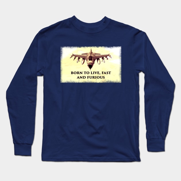 Fighter Jet Born s6h13 Long Sleeve T-Shirt by FasBytes